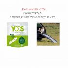 Pack mobilité -10% : Collier YOOS S + Rampe pliable Petwalk en 3 parties 39 × 150 cm