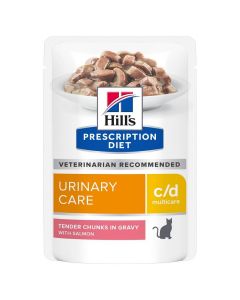 Hill's Prescription Diet Feline C/D Multicare Saumon SACHETS 12 x 85 grs