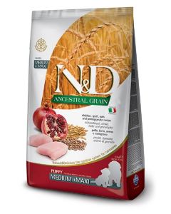 Farmina N&D Ancestral Grain Croquettes Chiot Medium/Maxi poulet grenade 12 kg