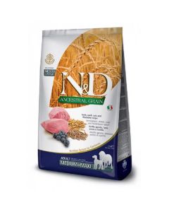 Farmina N&D Ancestral Grain Croquettes Chien Adulte Medium/Maxi agneau myrtille 12 kg