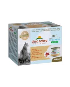 Almo Nature Chat HFC Natural Light Thon Crevettes 4 x 50 g