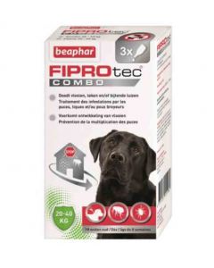 Beaphar Fiprotec Combo grands chiens 20-40 kg 3 pipettes- La Compagnie des Animaux