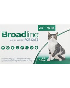 Broadline Chat 2,5 à 7,5 kg 3 pipettes