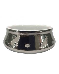 Bubimex Ecuelle céramique argentée motif chien 0,8 L