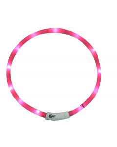 Bubimex Collier Lumineux LED rechargeable rose 20-70 cm