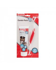 Beaphar COMBI-PACK : dentifrice + brosse à dents pour chien et chat