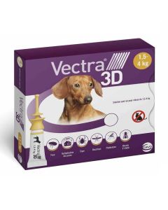 Vectra 3D Chien 1,5 à 4 kg 3 pipettes