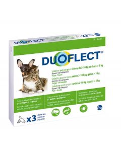 Duoflect Chien 2-10 kg et chat > 5kg 3 pipettes - 6 mois