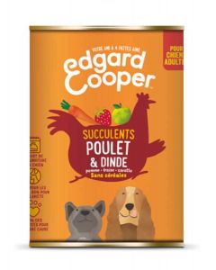 Edgard & Cooper Boite Poulet et Dinde Chien adulte 6 x 400 g- La Compagnie des Animaux