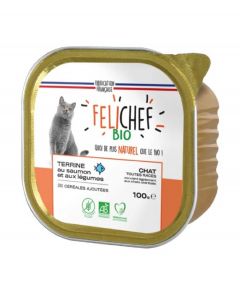 Felichef Terrine Bio saumon sans céréales pour chat 16 x 100 g