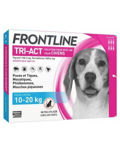 Frontline Tri Act spot on chiens 10 - 20 kg 6 pipettes- La Compagnie des Animaux