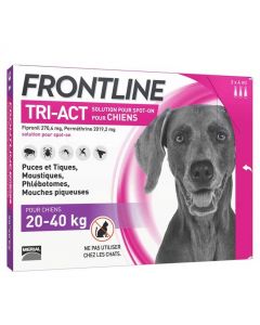 Frontline Tri Act spot on chiens 20 - 40 kg 3 pipettes- La Compagnie des Animaux