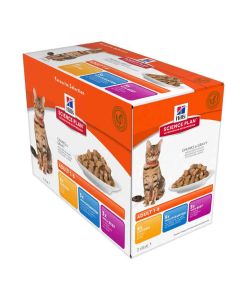 Hill's Science Plan Feline Adult Optimal Care Pack Mixte sachets 12 x 85 grs- La Compagnie des Animaux