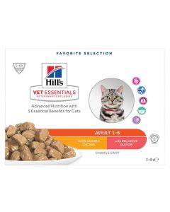 Hill's Science Plan VetEssentials Feline Adult Poulet Saumon 12 x 85 g