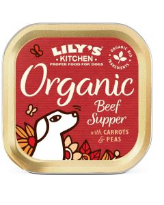 Lily's Kitchen Organic Recette Bio au Boeuf pour Chien 11 x 150 g- La Compagnie des Animaux
