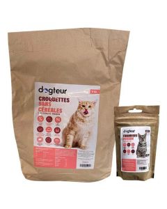 Offre Dogteur: 1 sac de Croquettes Premium sans céréales chat stérilisé 6 kg acheté = 1 sachet de friandises Dogteur offert