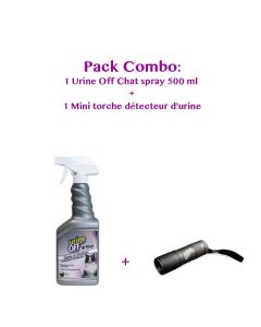 Pack combo: 1 Urine Off Chat Spray 500 ml + 1 Mini Torche détecteur d'urine