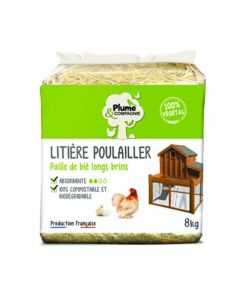 Plume & Compagnie Litière spéciale poulailler à la paille de blé 6 kg