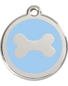 RedDingo Médaille d'identité "Os" bleu ciel - La Compagnie des Animaux