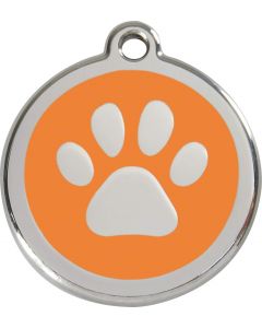 RedDingo Médaille d'identité "Patte" orange - La Compagnie des Animaux