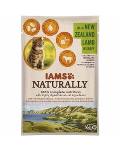 Iams Naturally Pâtée chat à l'agneau de Nouvelle Zélande en sauce 24 x 85 grs