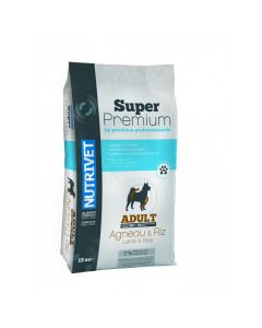 Nutrivet Super Premium Croquettes Chien Adult Agneau et Riz 26/14 15 kg