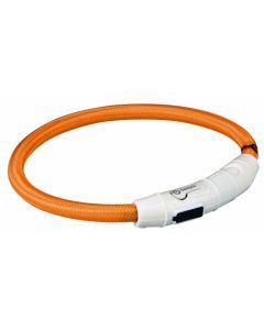 Trixie Collier Lumineux Safer Life USB Flash orange pour chien M-L