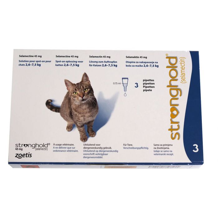 Stronghold 45 Mg Chat 2 5 A 7 5 Kg 3 Pipettes Antiparasitaire Chat Dogteur Com